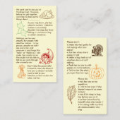 Mutisme sélectif Thanksgiving Girl Carte de visite (Devant / Derrière)