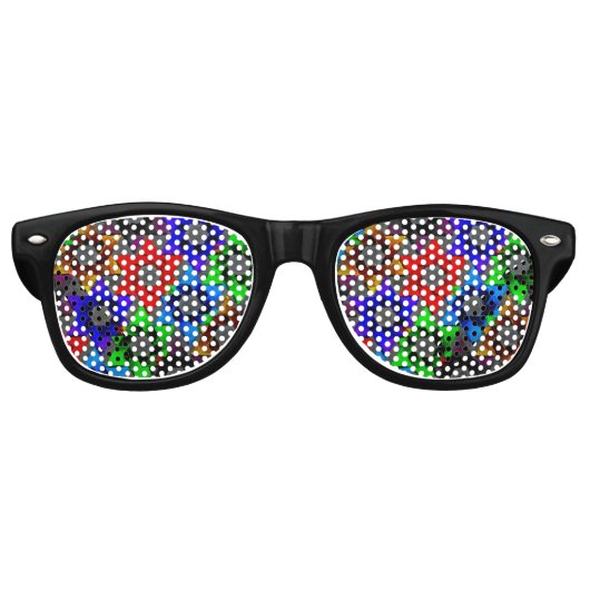 Mutli-gekleurde sterren van David Bar Mitzvah Retro Zonnebril (Voorkant)