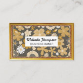 Muts Mutsig Bloemmotief | Gouden Antieke Lijst Visitekaartje (Voorkant)