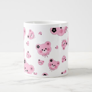 Muts teddybeer speciale mok - Roze & Zwart 