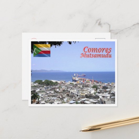 Mutsamudu - Comoren - Panorama - Briefkaart (Voorkant / Achterkant in situ)