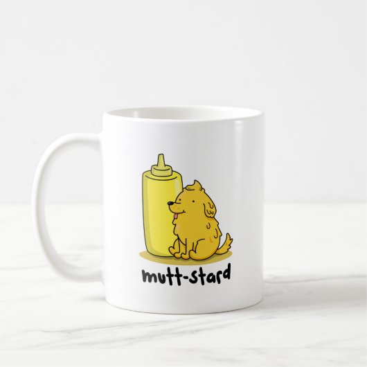 Mutt-stard Funny Doggy Mustard Pun Koffiemok (Links)