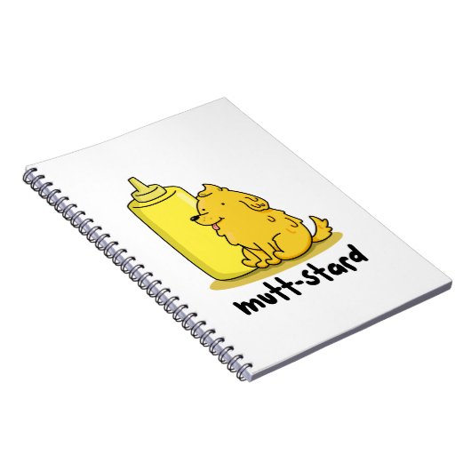 Mutt-stard Funny Doggy Mustard Pun Notitieboek (Rechterzijde)