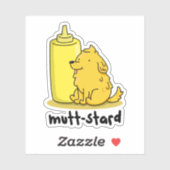 Mutt-stard Funny Doggy Mustard Pun Sticker (Vel)