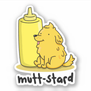 Mutt-stard Funny Doggy Mustard Pun Sticker