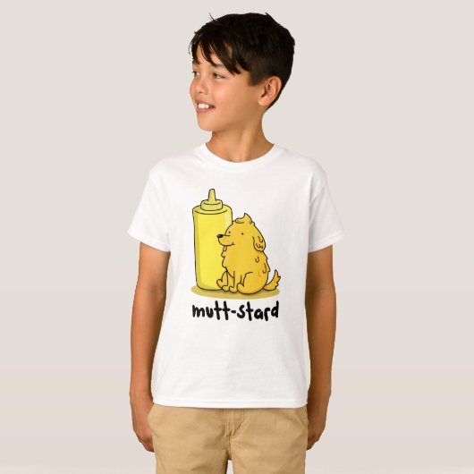 Mutt-stard Funny Doggy Mustard Pun T-shirt (Voorkant volledig)