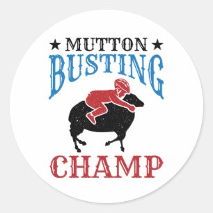 Mutton Busting Champ Sheep Riding Ronde Sticker