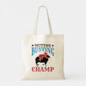 Mutton Busting Champ Sheep Riding Tote Bag (Achterkant)