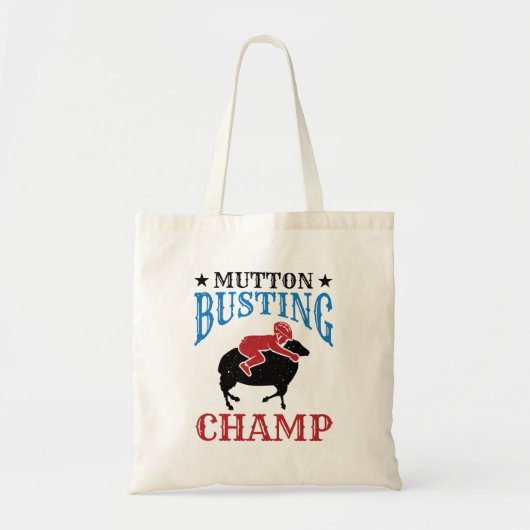 Mutton Busting Champ Sheep Riding Tote Bag (Voorkant)