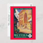 Muttra ~ Krishna Temple Briefkaart (Voorkant / Achterkant)