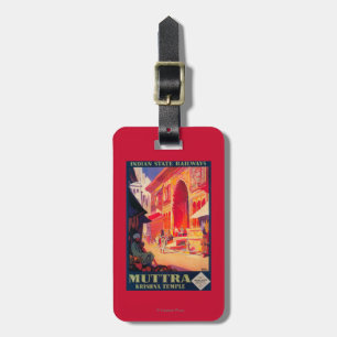Muttra Krishna Temple Travel Poster Bagagelabel