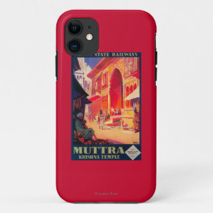 Muttra Krishna Temple Travel Poster iPhone 11 Hoesje