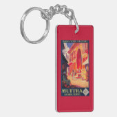 Muttra Krishna Temple Travel Poster Sleutelhanger (Voorkant Links)
