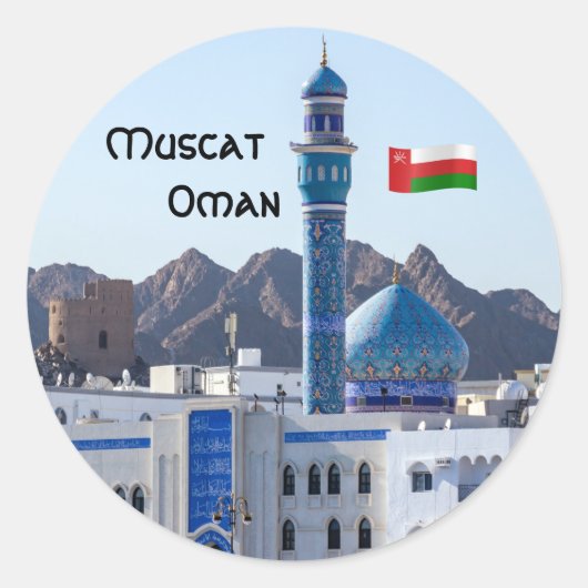 Muttrah-moskee - Muscat, Oman Ronde Sticker (Voorkant)