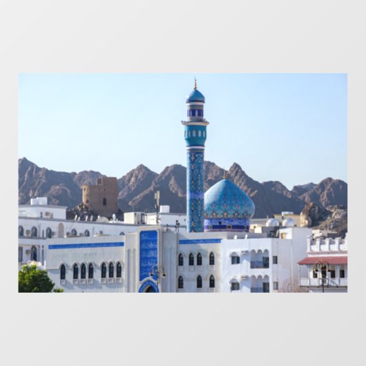 Muttrah Mosque - Muscat, Oman Raamsticker (Vel)
