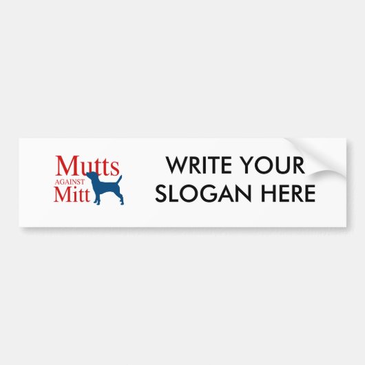 Mutts tegen Mitt Bumpersticker (Voorkant)