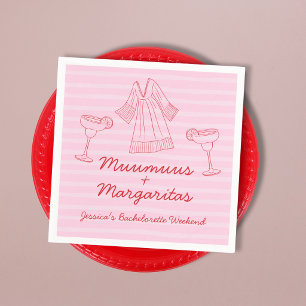 Muumuus & Margaritas Roze & Rode Bachelorette Servet