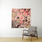 Muur bloemen retro textuur - Vintage Effect filter Wandkleed (In situ)
