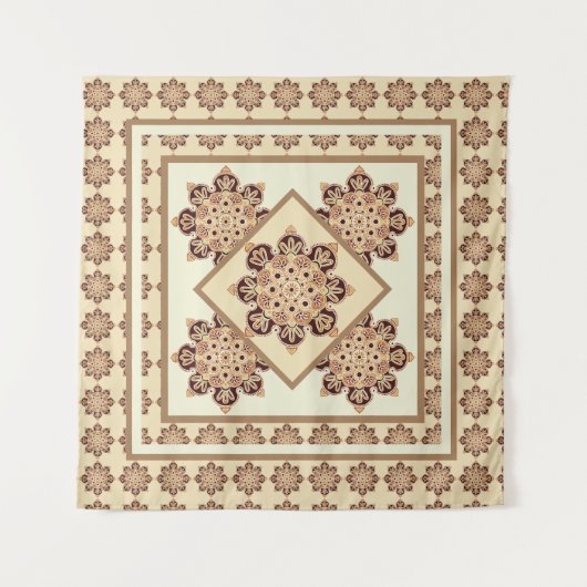 Muur-tapijtschelpen met lichtbruin en crème wandkleed (Voorkant)