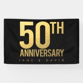 Muur van de 50e Gold Wedding Jubileum Party Spandoek
