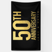 Muur van de 50e Gold Wedding Jubileum Party Spandoek (Verticaal)