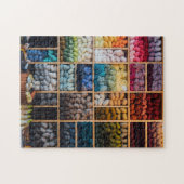 Muur van kleurrijk Yarn Legpuzzel (Horizontaal)