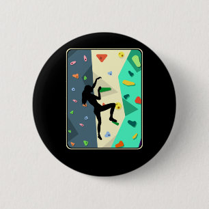 Muurbeklimmende meid binnenshuis, een zigeunervrou ronde button 5,7 cm