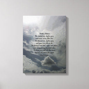 MUURDOEK MOEDER NATUUR GEDICHT STIJL ONTWERP CANVAS AFDRUK