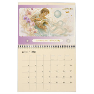 Muurgalender van de Dierenriem Art Nouveau 2027 Kalender
