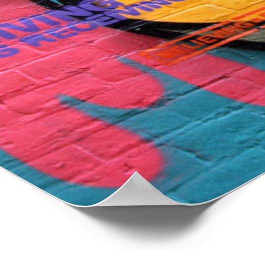 Muurgraffiti ogen poster van de boodschap Vrede en (Hoek)