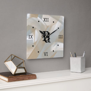 Muurklok Abstract Home Trend Sandy Tornado Vierkante Klok
