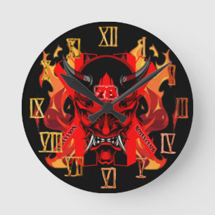 Muurklok Kwaadaardige Samurai Ronde Klok