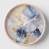 Muurklok met creatief afbeelding. Abstracte bloeme (Voorkant)