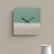 Muurklok met moderne turquoise Ocean Beach Theme