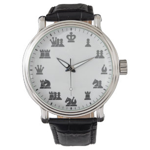 Muurklok met schaakthema horloge