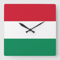 Muurklok met vlag Hongarije