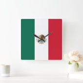 Muurklok met vlag Mexico Vierkante Klok (Huis)