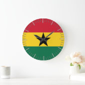 Muurklok met vlag van Ghana Grote Klok (Huis)