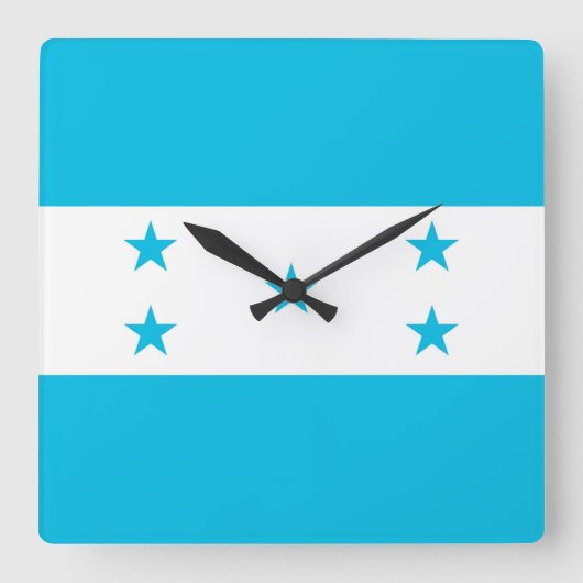 Muurklok met vlag van Honduras Vierkante Klok (Voorkant)