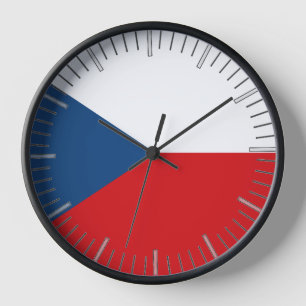 Muurklok met vlag van Tsjechië