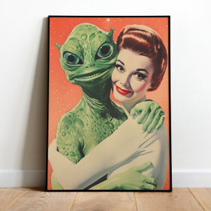 Muurkunst Afdrukbaar Buitenaards Liefde Kunst Vint Poster