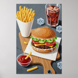 Muurkunst. Fastfood. Poster