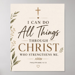 Muurkunst 'Ik kan alles door Christus' Poster