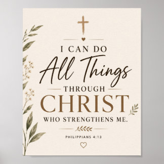 Muurkunst 'Ik kan alles door Christus' Poster