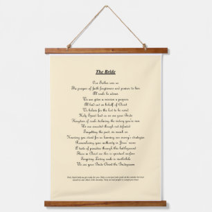 Muurkunst met de titel 'The Bride' huis of cadeau Hangend Wandkleed