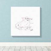 Muurkunst: roze canvas afdruk (Insitu (Houten vloer))