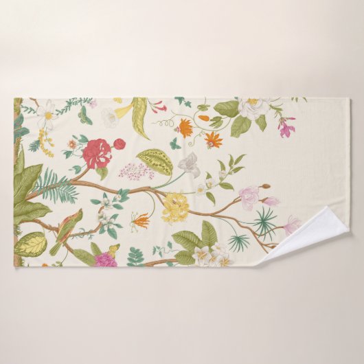 Muurlijk. Bloom. Bomen bloeien. florale illus Badhanddoek (Badhanddoek)