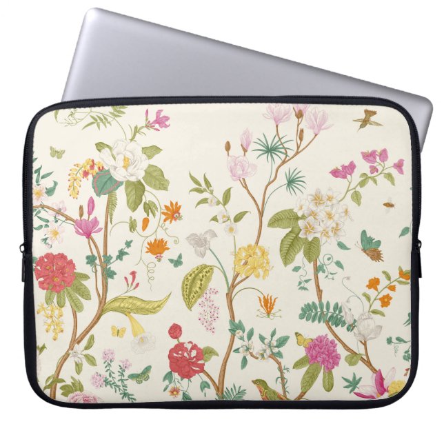 Muurlijk. Bloom. Bomen bloeien.  florale illus Laptop Sleeve (Voorkant)