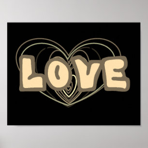 Muurposter met liefde- en hartafbeeldingen poster
