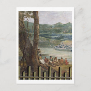 Muurschilderij van Drakelowe Hall, nr. Burton op Briefkaart